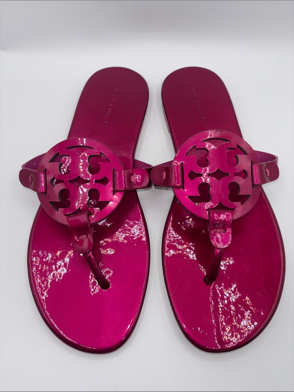 Tory Burch Metallic Fuchsia Miller Thong Sandals
